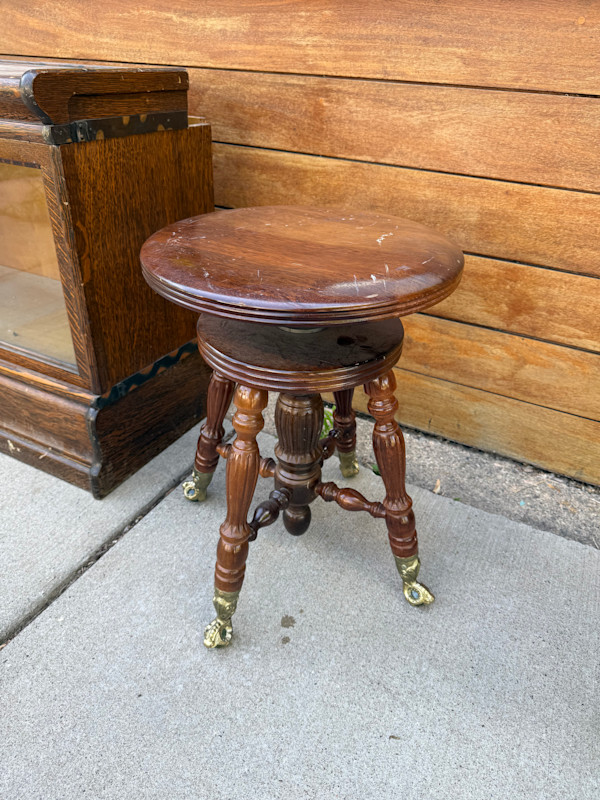 Mahogany organ stool, Image 1.