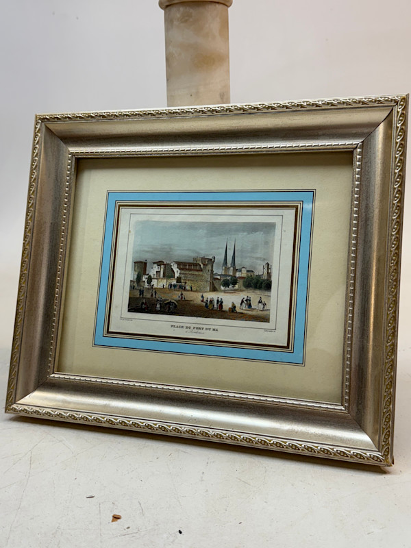 Hand colored engraving circa 1860's ~ Place Du Fort Du Ha Bourdeaux
