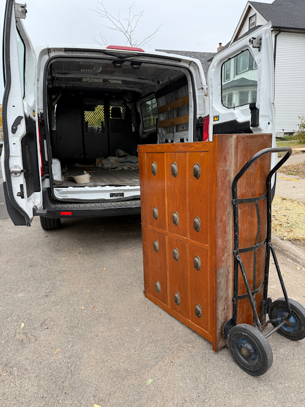 Oak 6 drawer cabinet