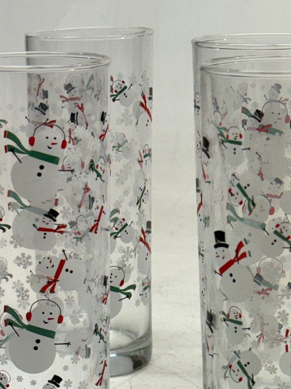 set of 6 snow man CORO glasses