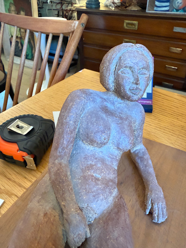 Original ceramic sculpture of a reclining nude, Image 1.