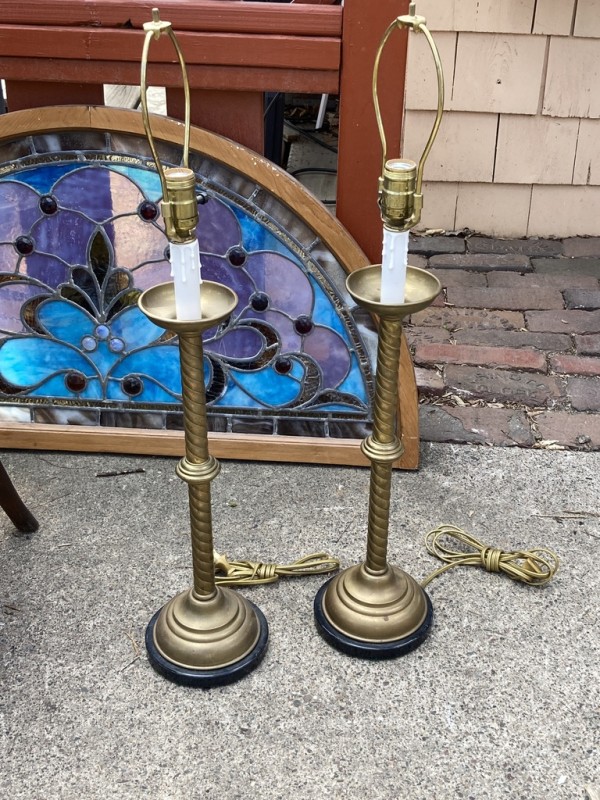 Brass Table lamps - pair