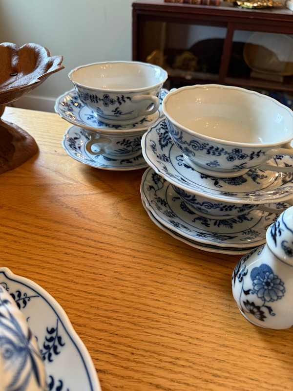 blue Danube soup bowl and underplate