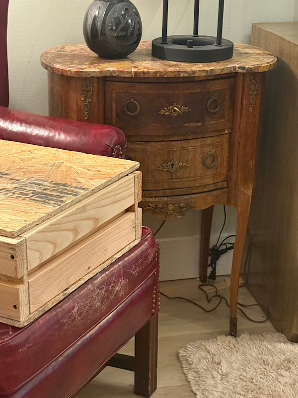 French marble top side table