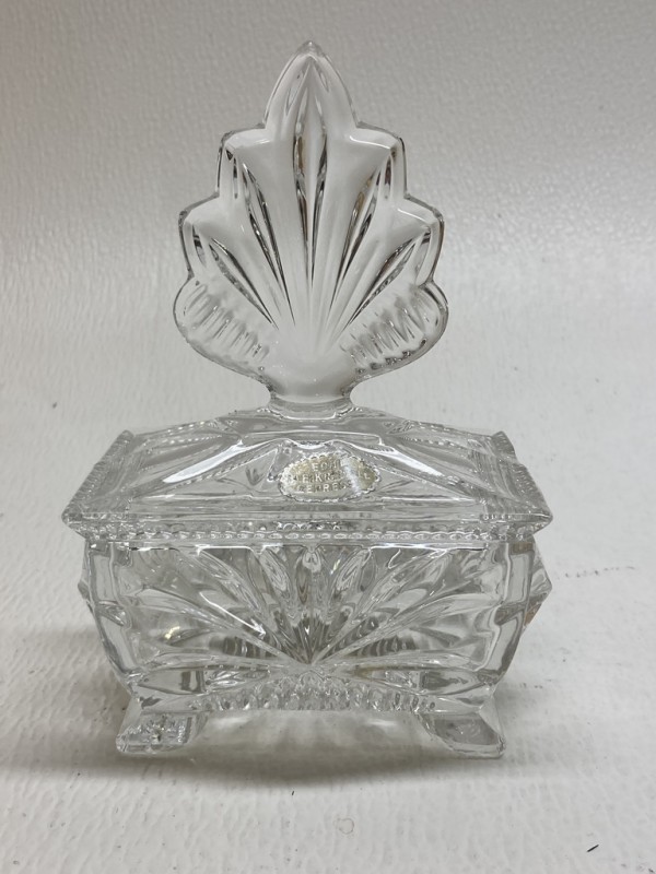 vintage clear covered  glass Art Deco perfume bottle