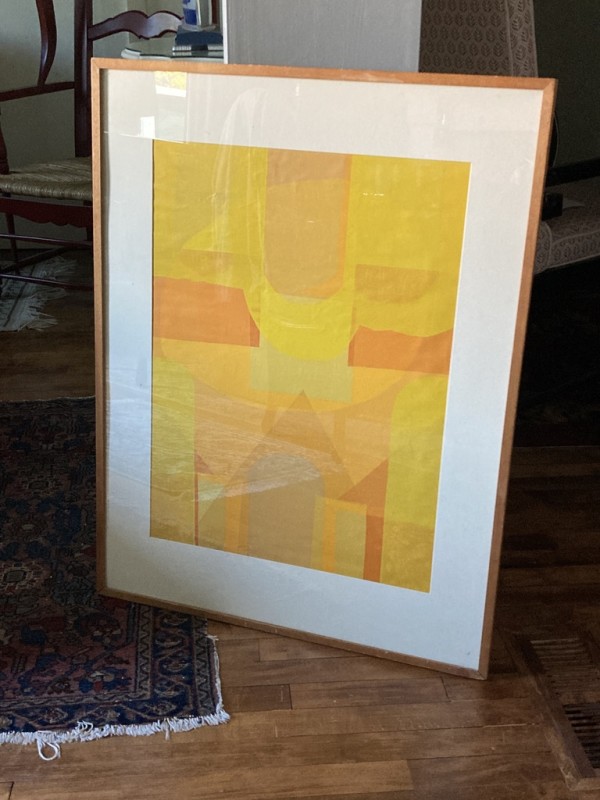 Framed Barbara Smith orange lithograph