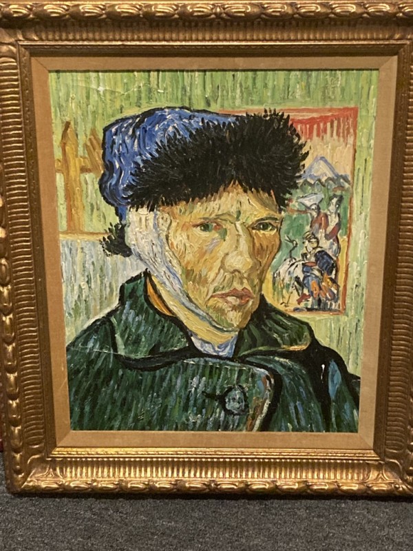 Van Gogh self portrait on canvas
