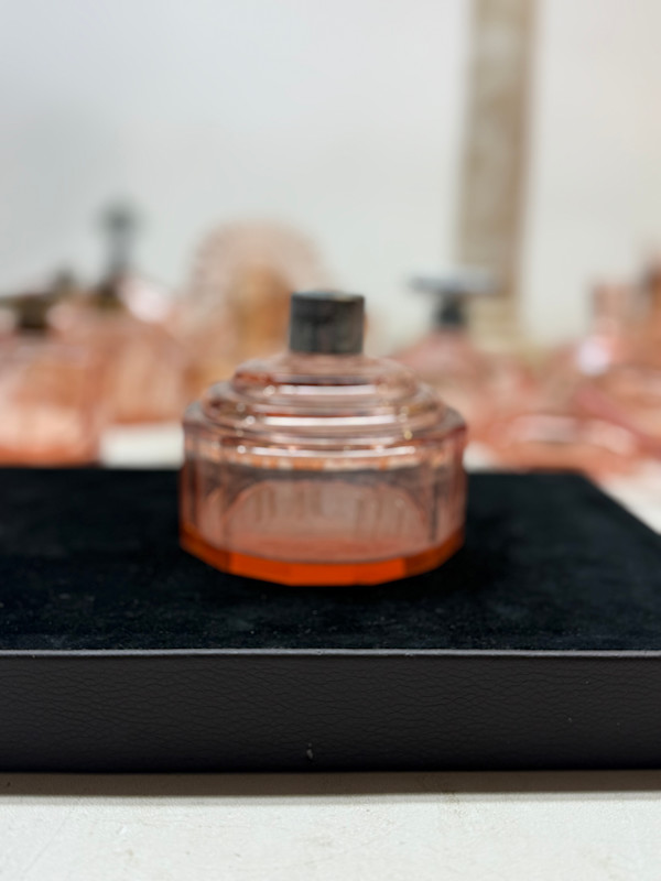 Art Deco pink perfume bottle