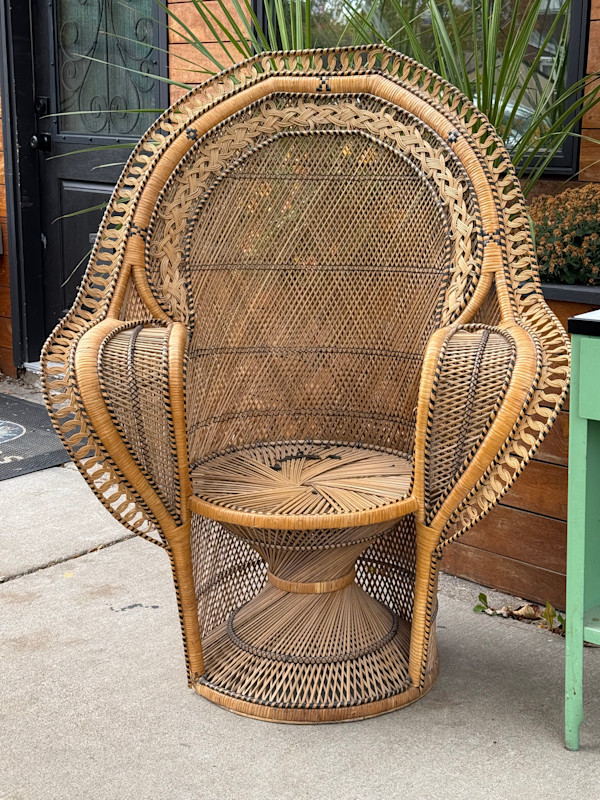 Large wicker throne style chair
