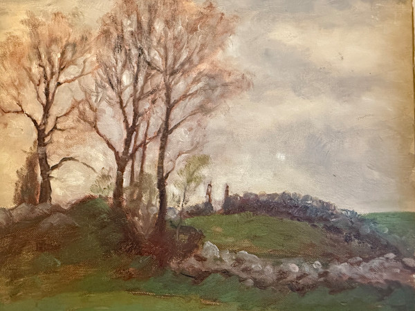 Carl G. T. Olson original oil painting on board fall landscape SD21