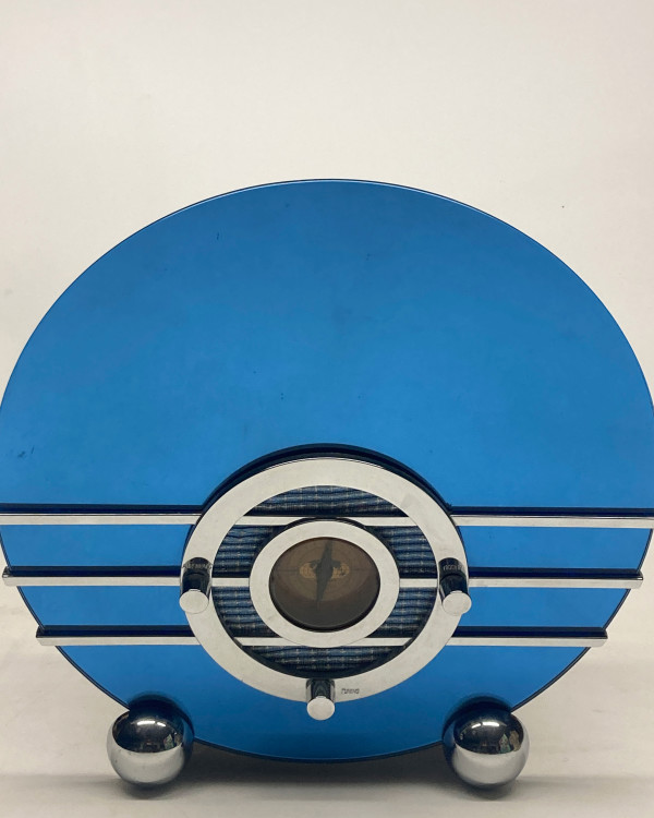 Bluebird blue mirrored Art Deco Radio 1998