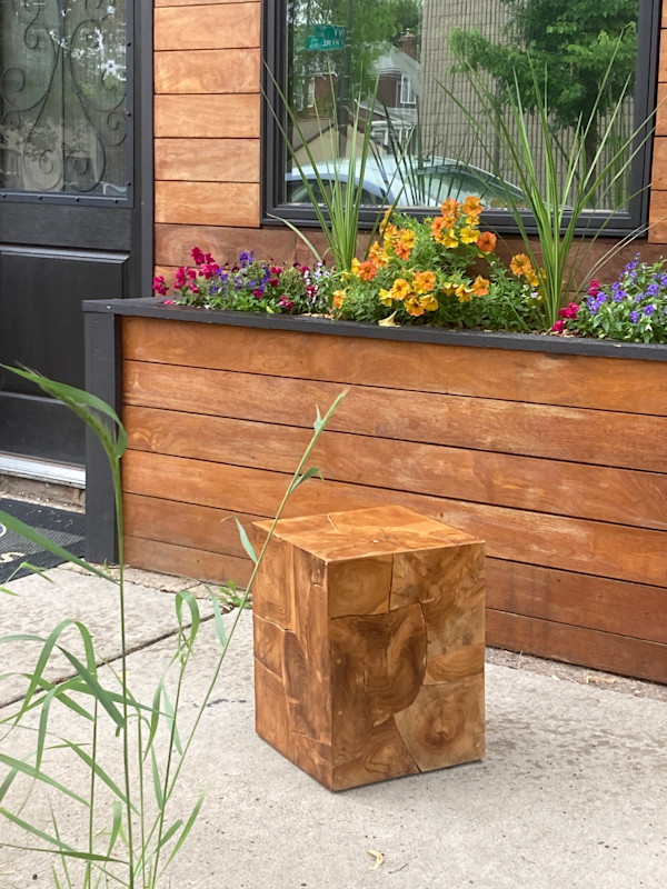 Solid wood side table