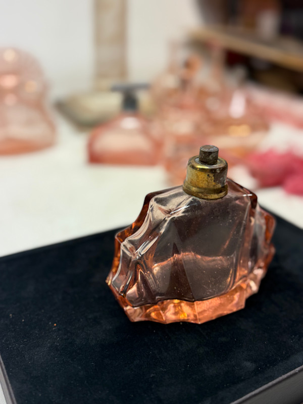 Art Deco pink perfume bottle