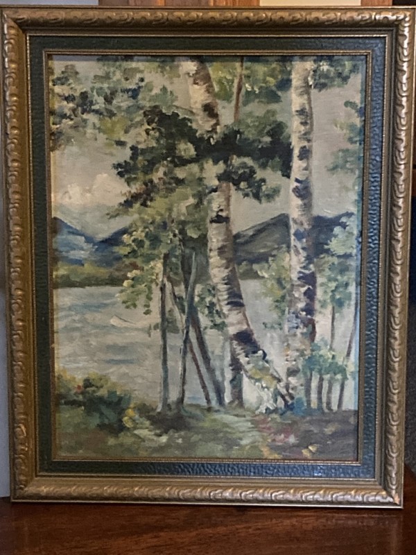 Original Birch tree painting on board