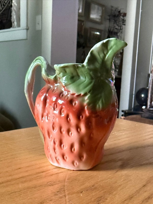 vintage German porcelain strawberry creamer