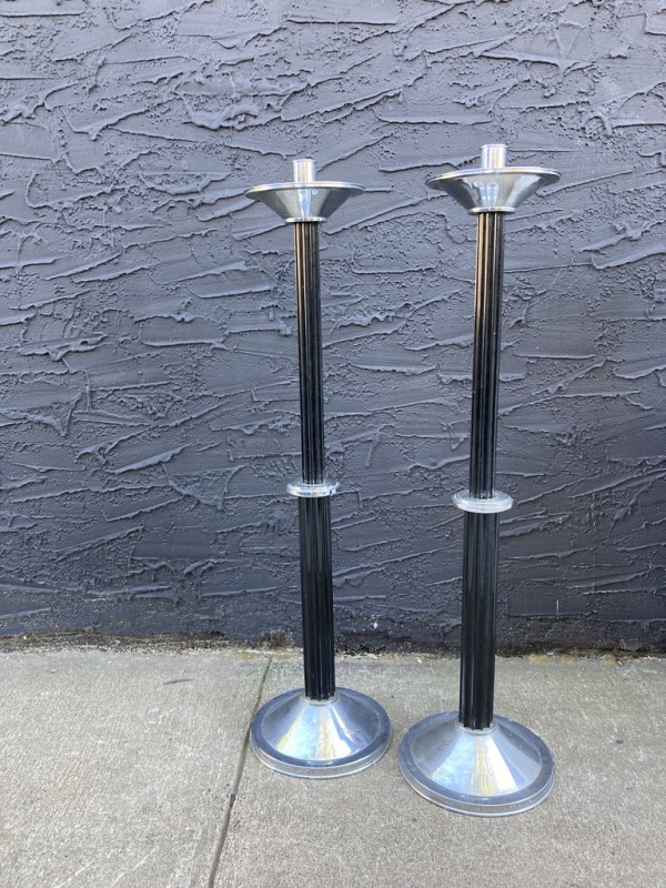 art deco candle stands