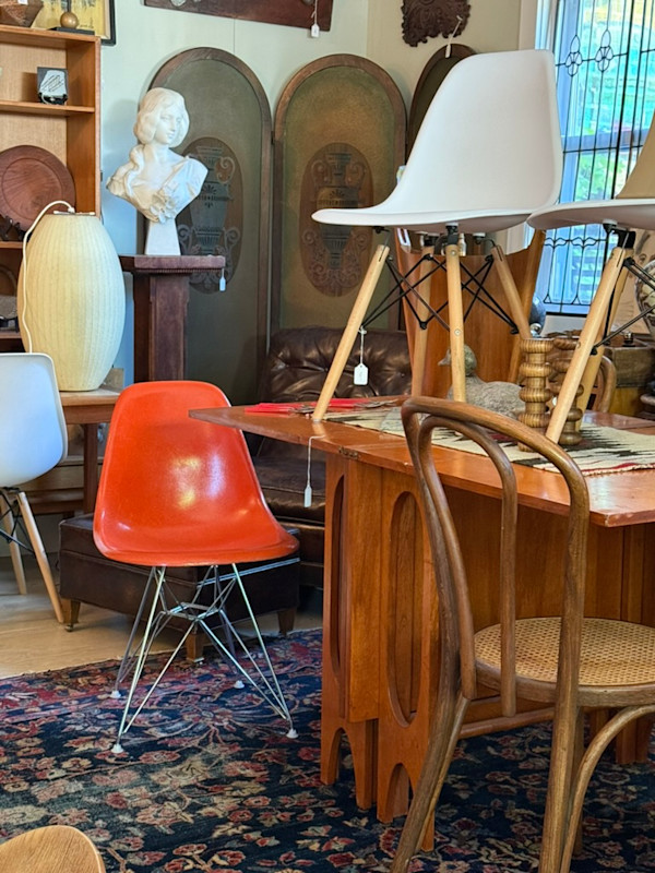 Orange Herman Miller scoop chair