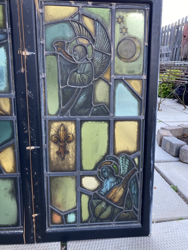 Hand painted stained glass window