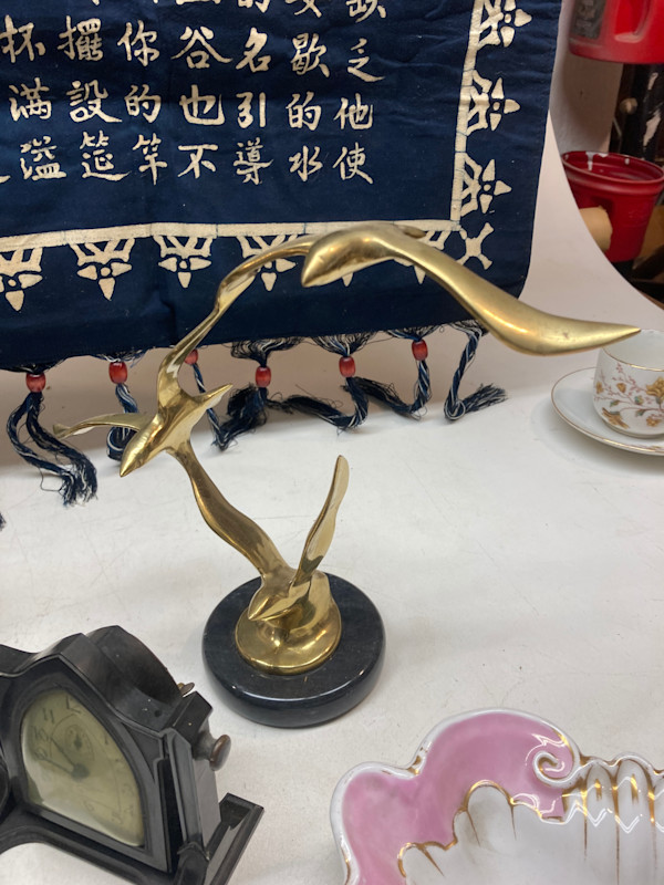 Brass seagull sculpture