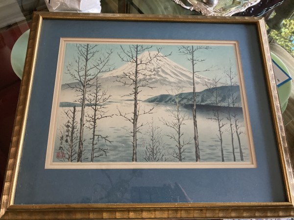 Japanese woodblock of Mt Fuji by Tokuriki Tomikichiro