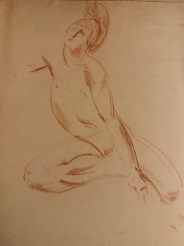 unframed nude theatrical figure