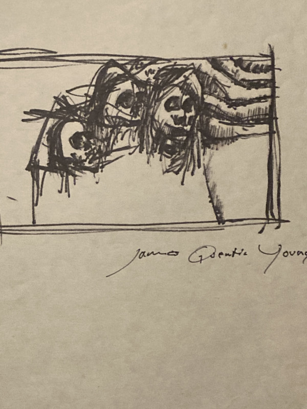 Unframed James Quentin Young drawing