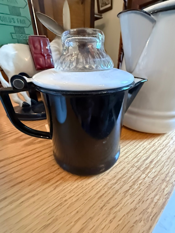 Small enamel black coffee pot