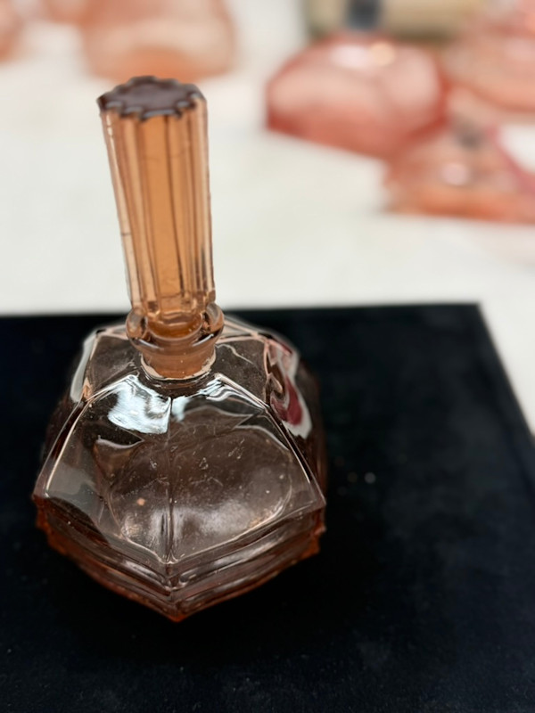 Art Deco pink perfume bottle