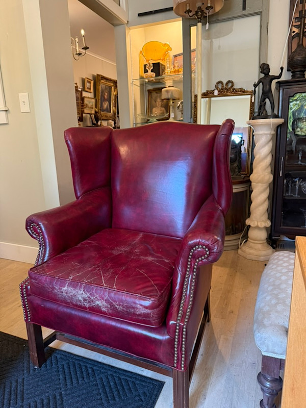 Red Leather wingback