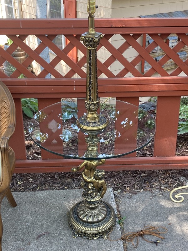 Ornate cherub lamp