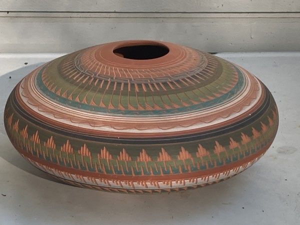 Navajo carved pottery bowl