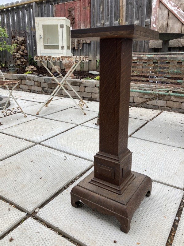 Mission oak pedestal
