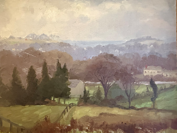 Carl G. T. Olson original oil painting on board fall landscape SD23