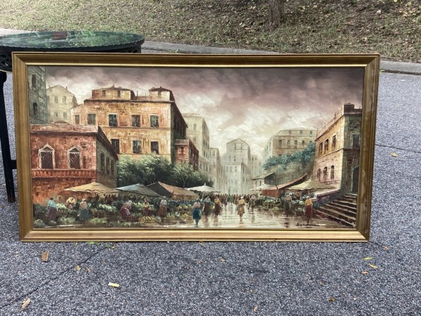 Original street scene painting on canvas