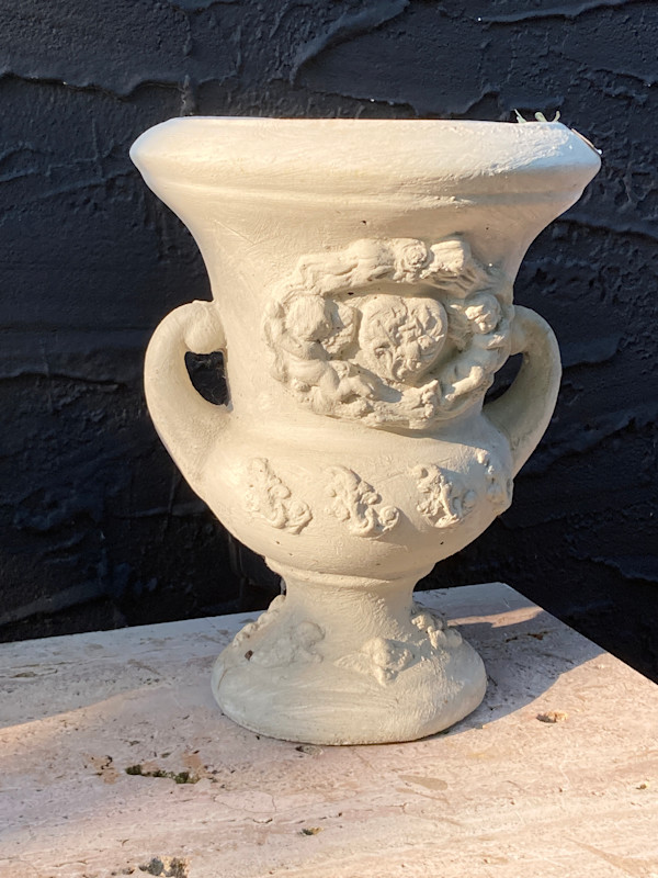 Garden cement urn or vase