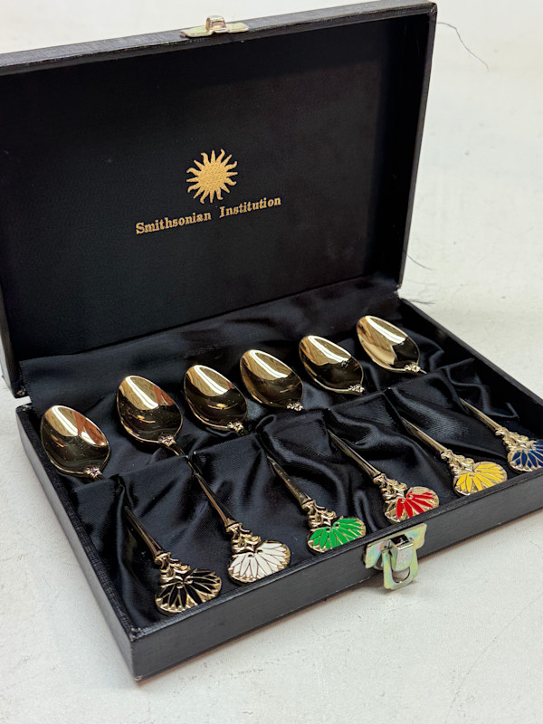 Set of enameled spoons
