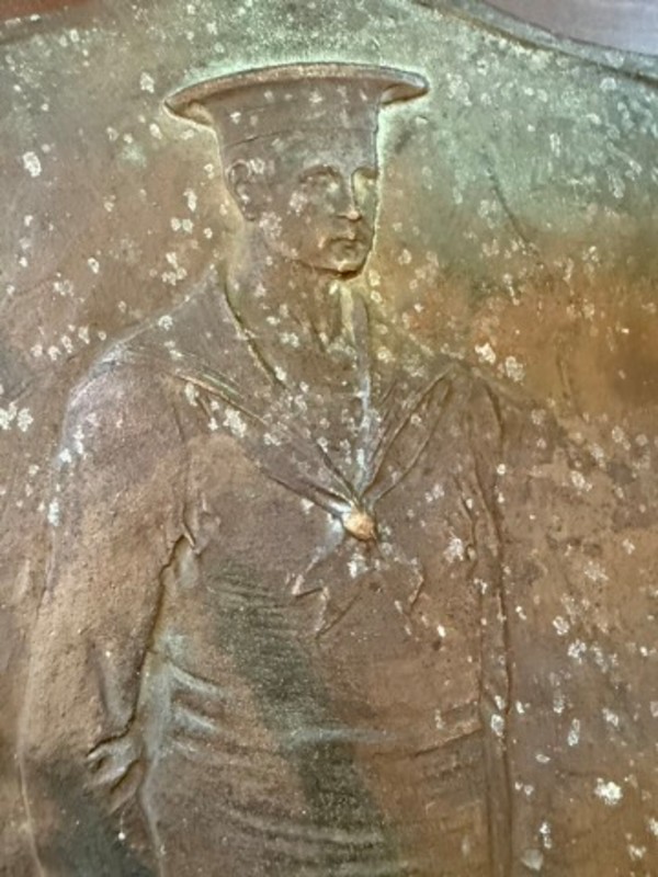 Bronze plaque of Breton sailor, Image 3.