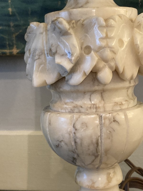 vintage carved marble table lamp