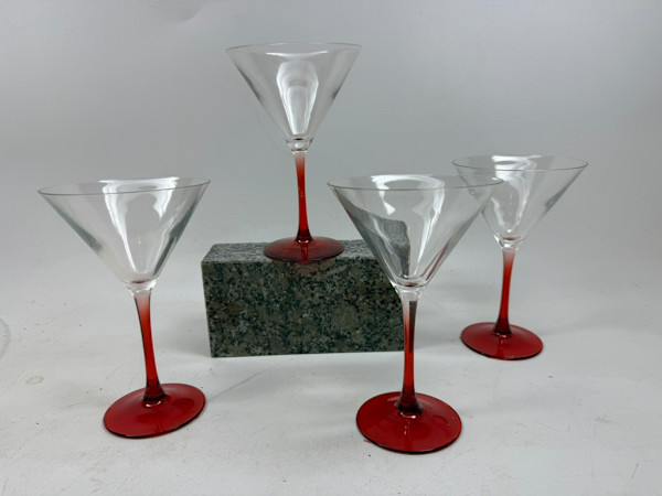 Set of 4 French martini glasses