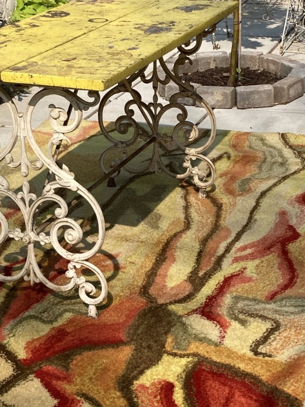 Garden Iron table with yellow top