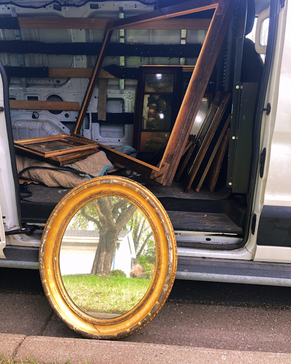 Period gold gilt oval mirror