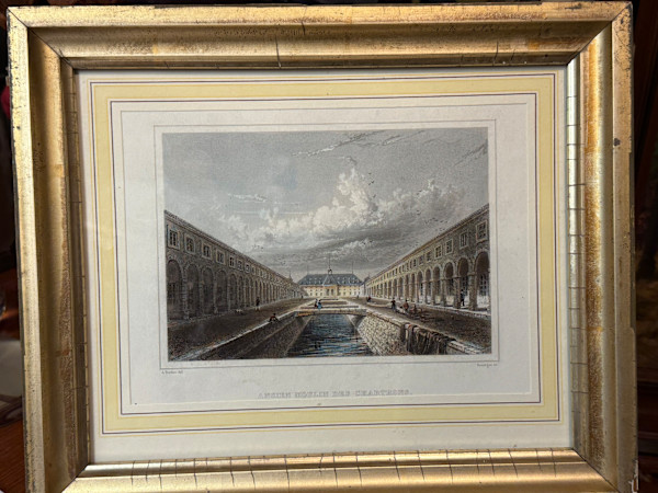 Hand colored engraving circa 1860's ~ Ancien Moulin Des Chartrons