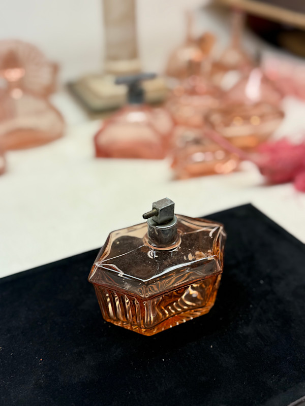 Art Deco pink perfume bottle