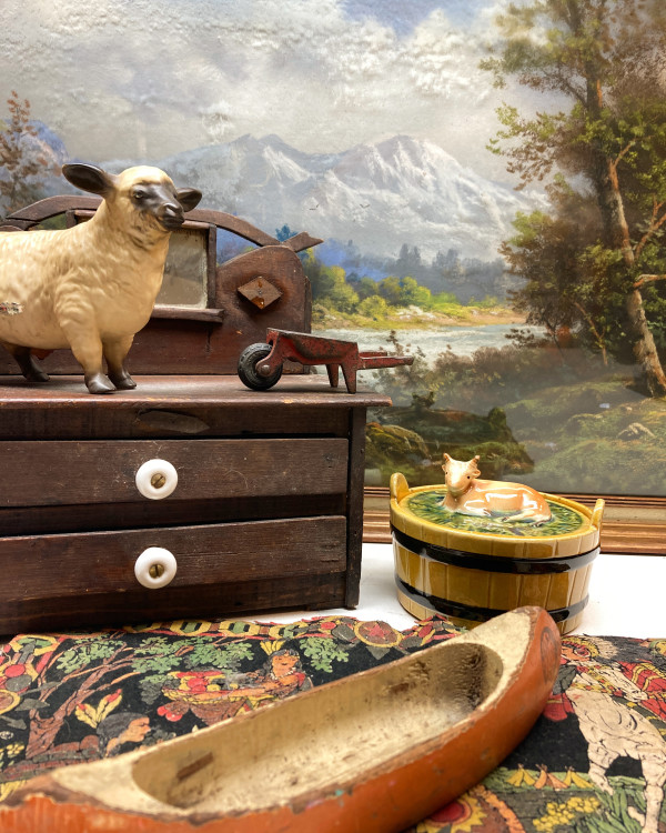 Tramp art toy dresser