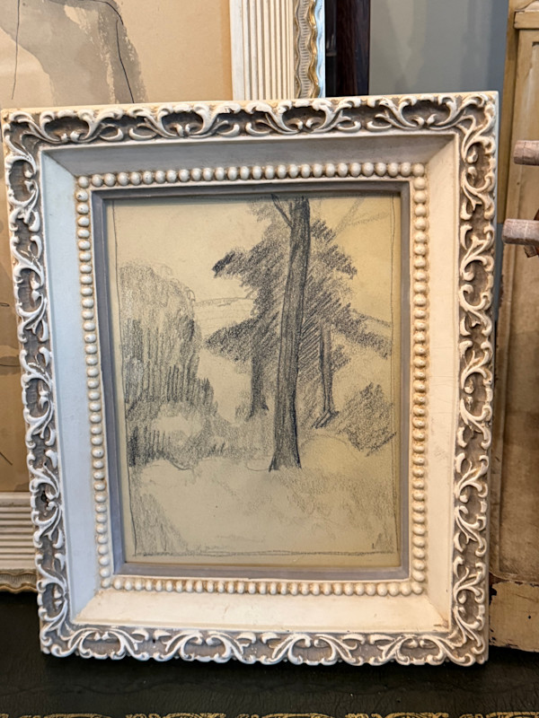 Carl G. T. Olson pencil sketch of trees