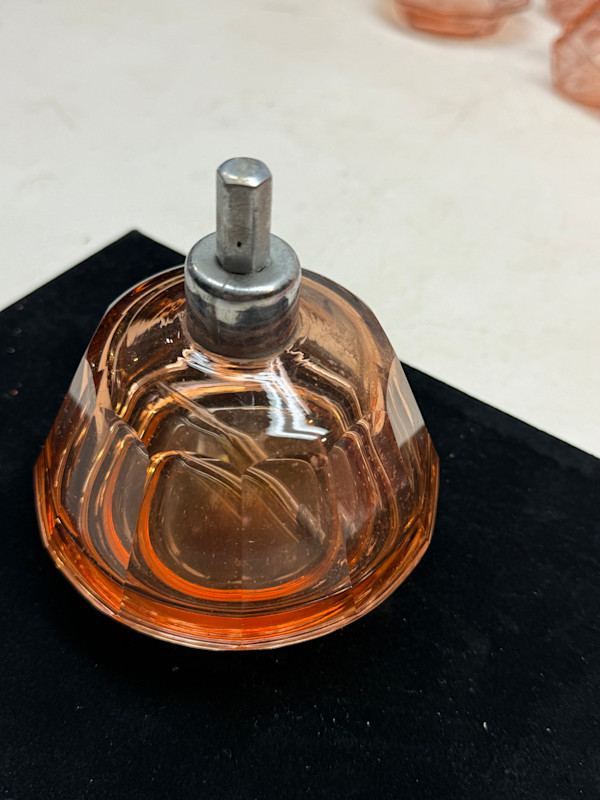 Art Deco pink perfume bottle