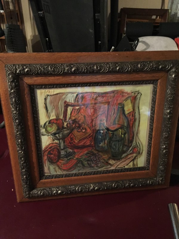 Framed James Quentin Young - still life watercolor