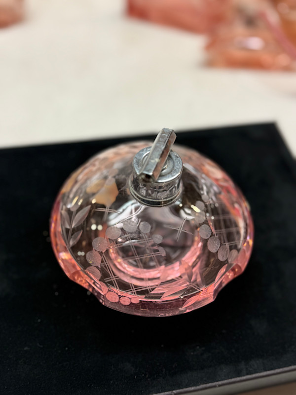 Art Deco pink perfume bottle