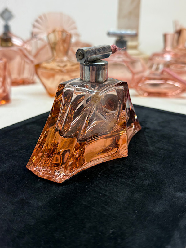 Art Deco pink perfume bottle