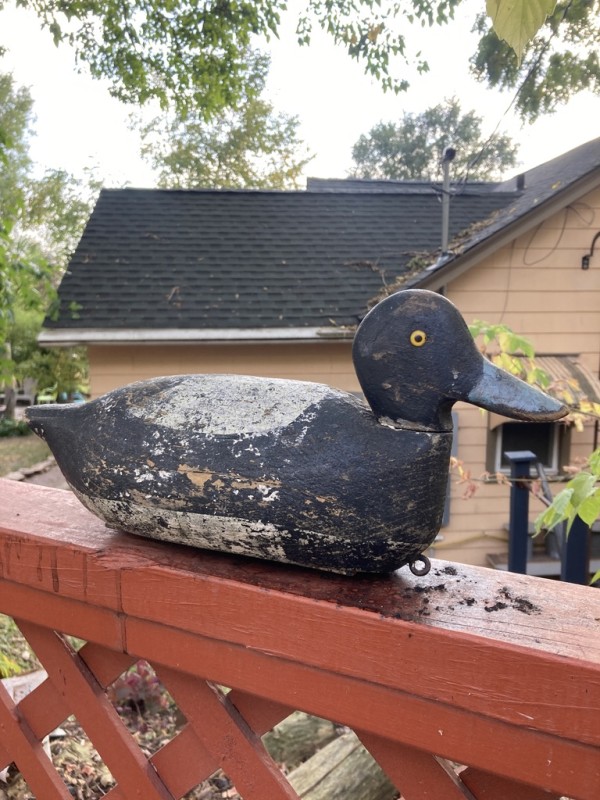 Hand carved wood duck decoy